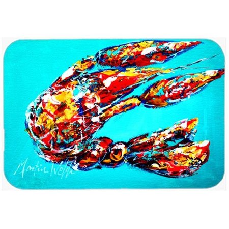 CAROLINES TREASURES Carolines Treasures MW1161LCB Lucy The Crawfish In Blue Glass Cutting Board - Large MW1161LCB